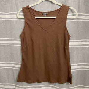 J Jill / Brown Linen Sleeveless Tank Top Size S Petite